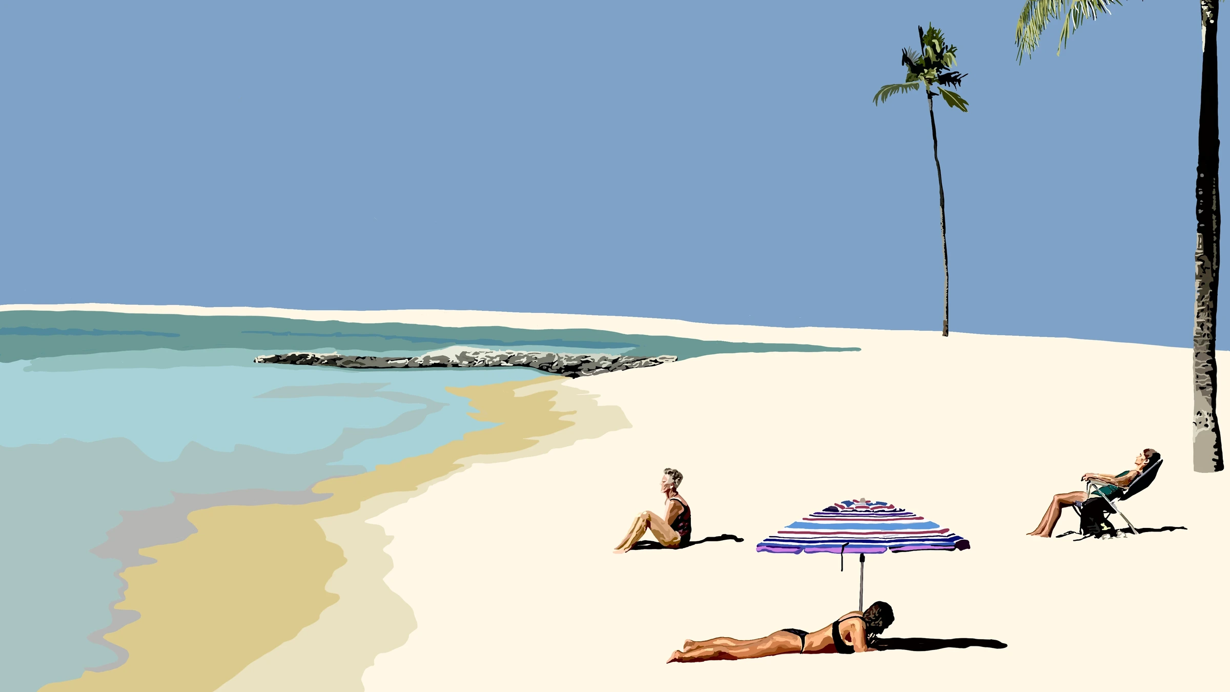 Bobae Art Studio — beach scene illustration
