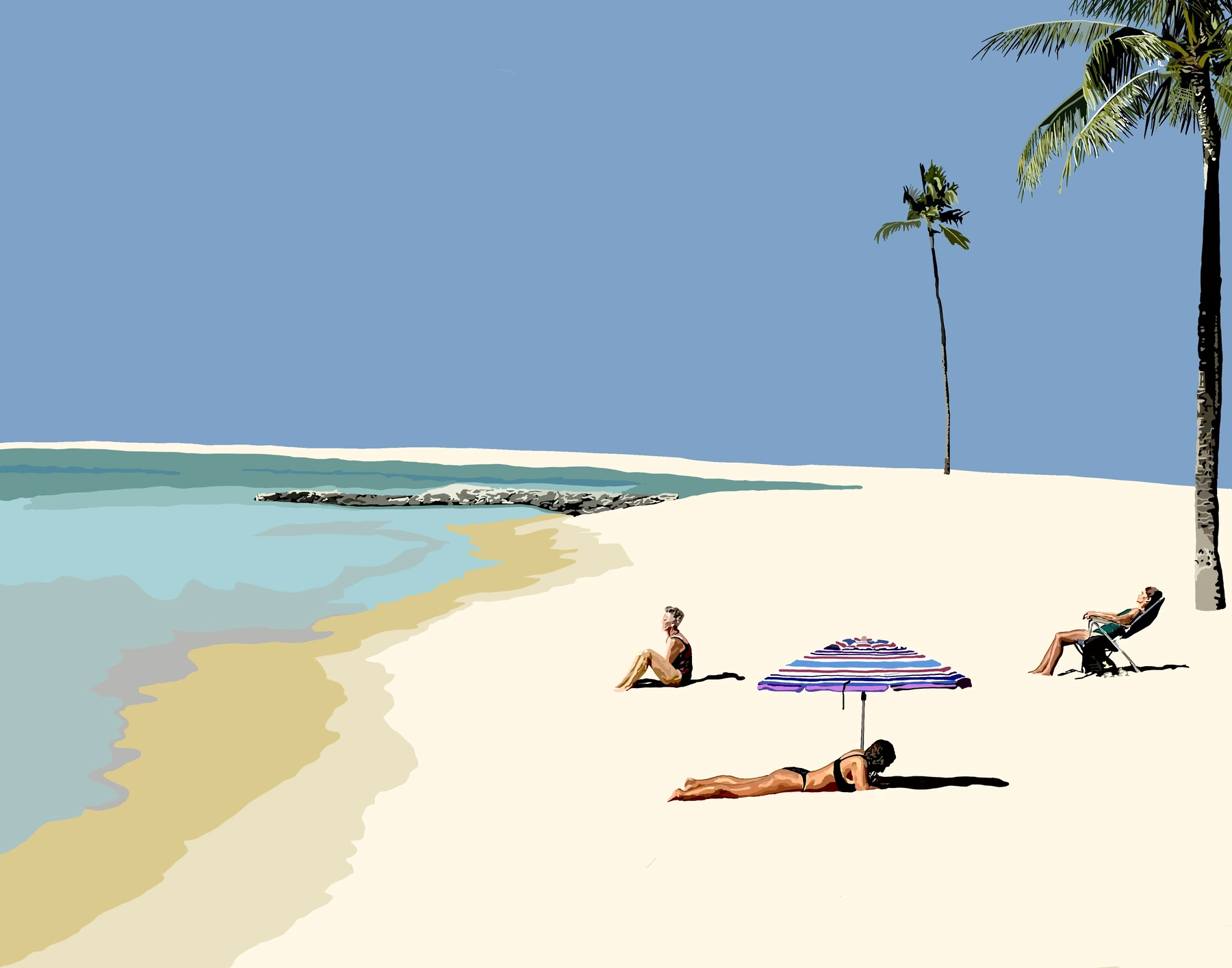 Bobae Art Studio — beach scene illustration