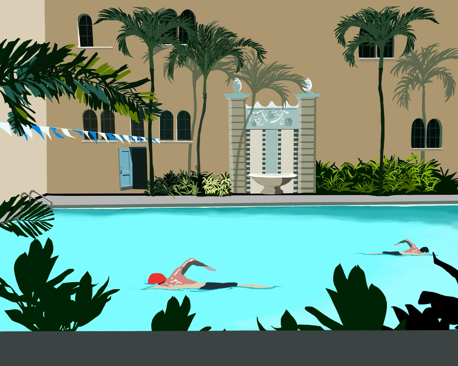 Bobae Art Studio — swimming pool illustration